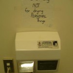 warning in public toilets